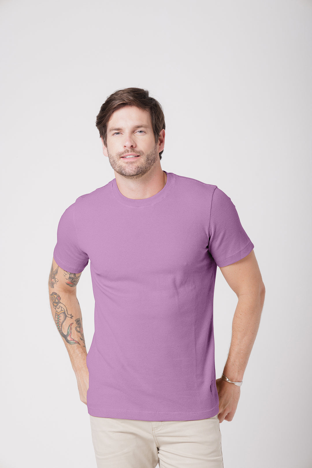 CAMISETA MANGA CURTA TEXTURIZADO