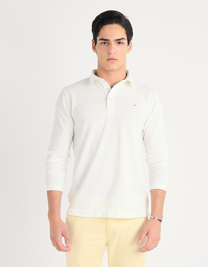POLO MANGA LONGA TEXTURIZADA COMPASS