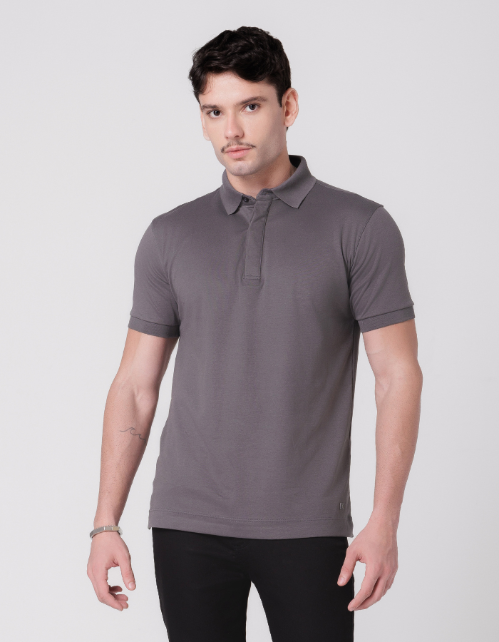 POLO MANGA CURTA LISA