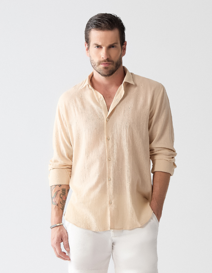 CAMISA MANGA LONGA BORDADO GAZE