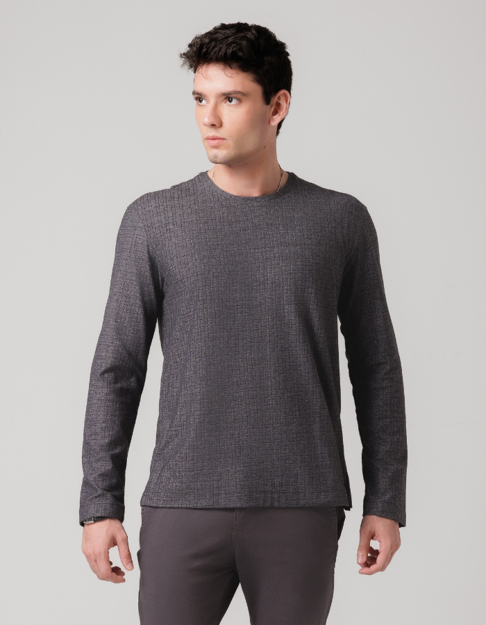 CAMISETA MANGA LONGA TEXTURIZADA MADRAS I