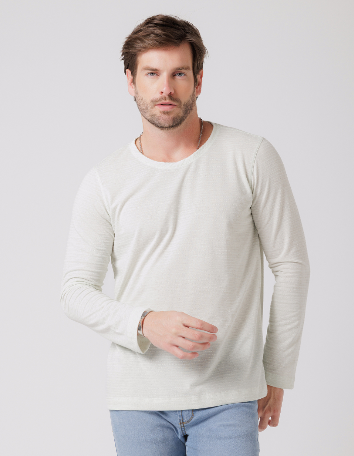 CAMISETA MANGA LONGA TEXTURIZADA