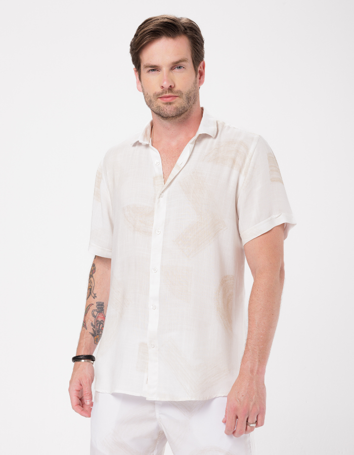 CAMISA MANGA CURTA ESTAMPADA GEOMETRICO