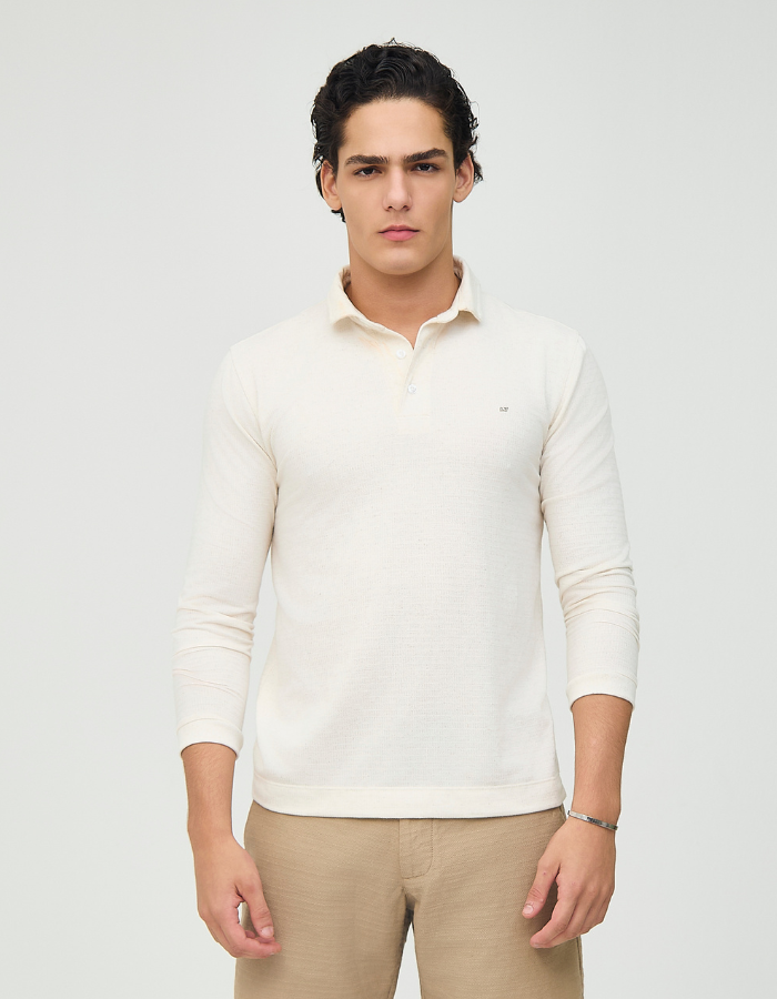 POLO MANGA LONGA TEXTURIZADA GALES