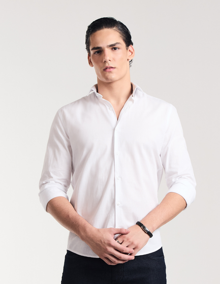 CAMISA MANGA LONGA LISA CACAU STRETCH