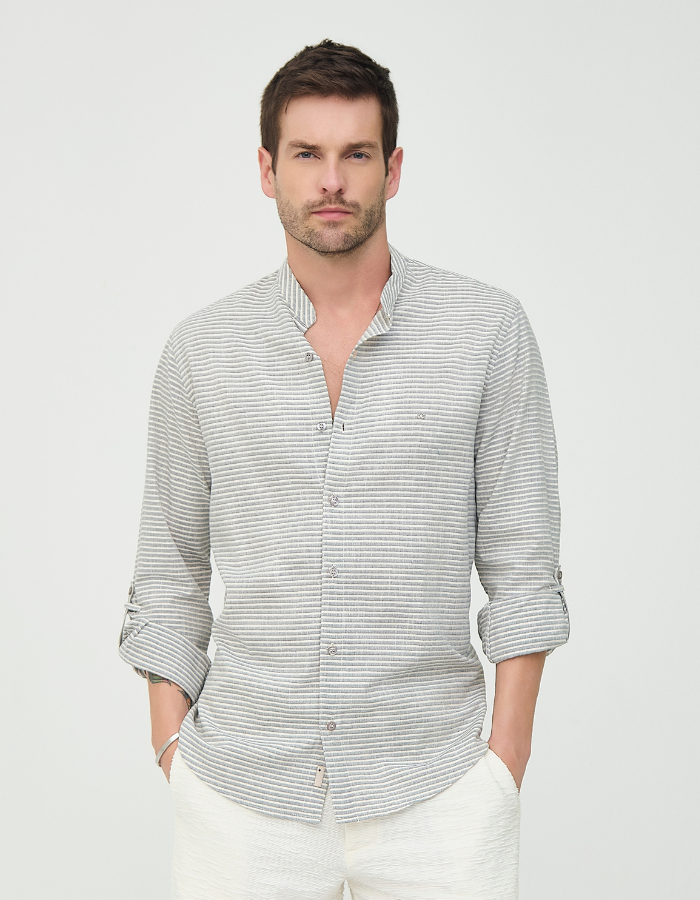 CAMISA MANGA LONGA LISTRADA SANTORINI