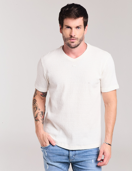 CAMISETA MANGA CURTA TEXTURIZADA AZURE