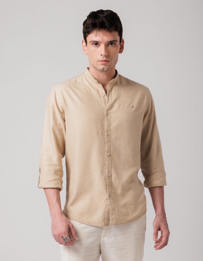 CAMISA MANGA LONGA LISA COM LINHA CONTRASTE II