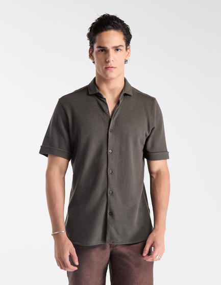 CAMISA MANGA CURTA TEXTURIZADA PIQUET ULTRASOFT