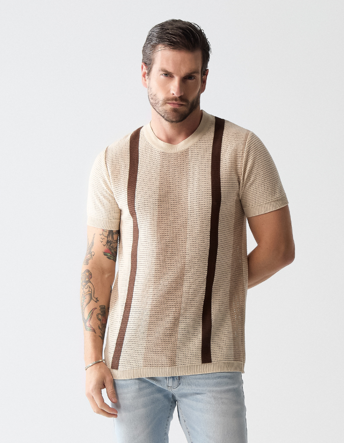 CAMISETA MANGA CURTA TRICOT