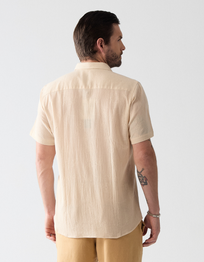 CAMISA MANGA CURTA BORDADO GAZE