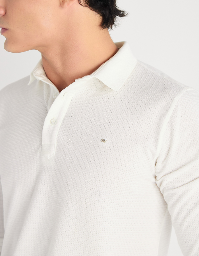 POLO MANGA LONGA TEXTURIZADA COMPASS