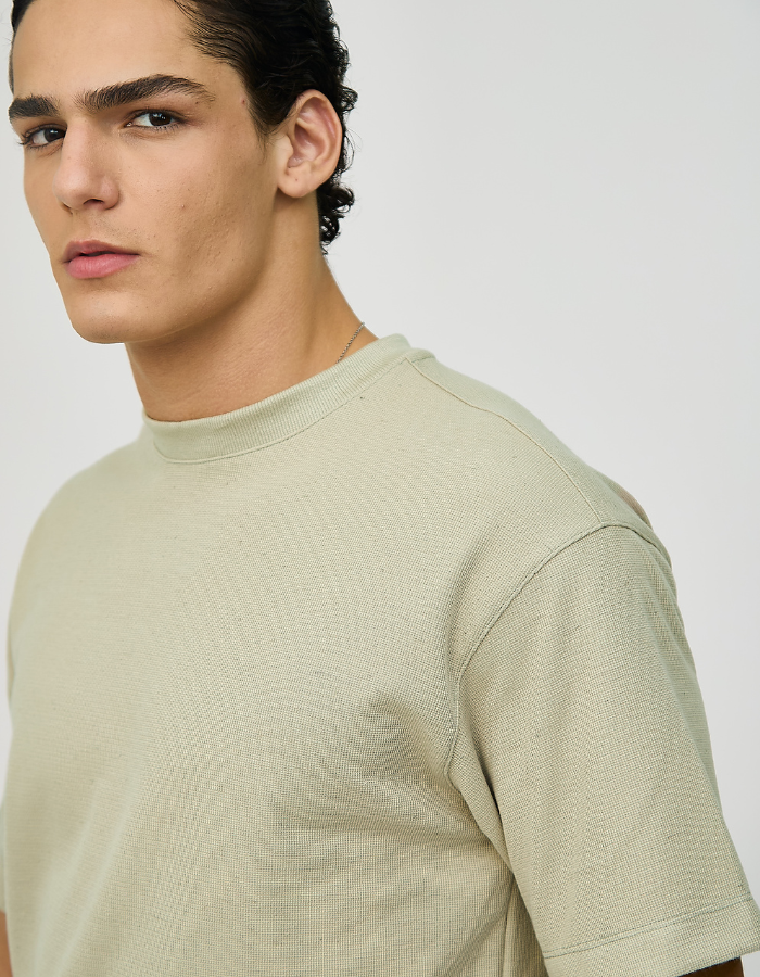 CAMISETA OVERSIZED TEXTURIZADO LINEN