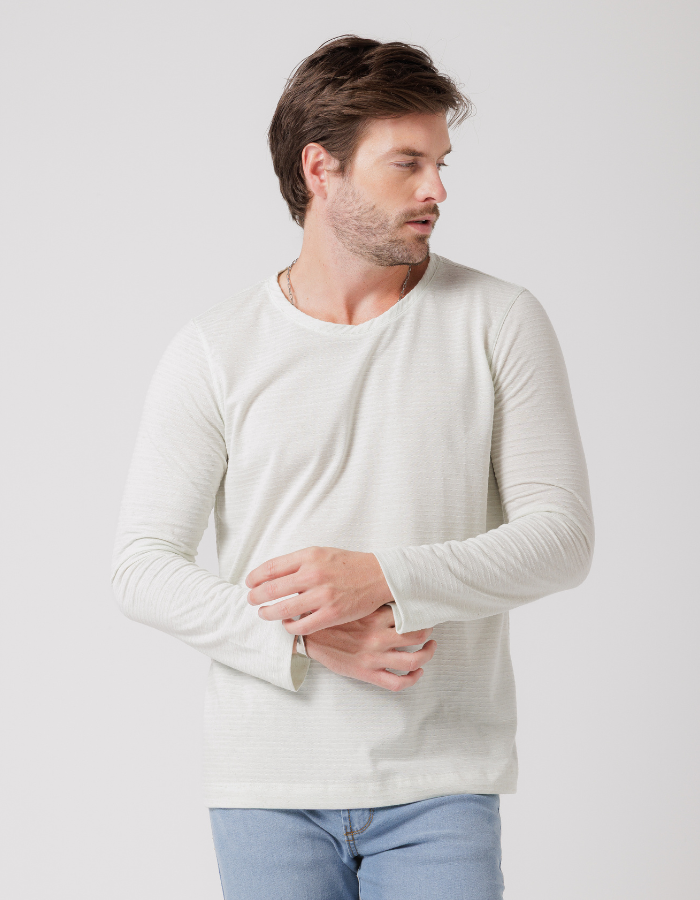 CAMISETA MANGA LONGA TEXTURIZADA