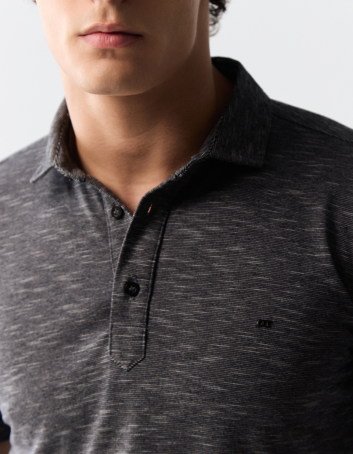 POLO MANGA CURTA LISTRADA DIRT