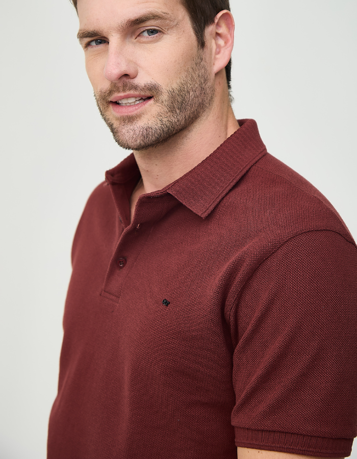 POLO MANGA CURTA TEXTURIZADA STROLL