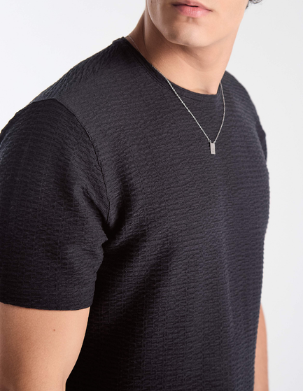 CAMISETA MANGA CURTA TEXTURIZADA AZURE
