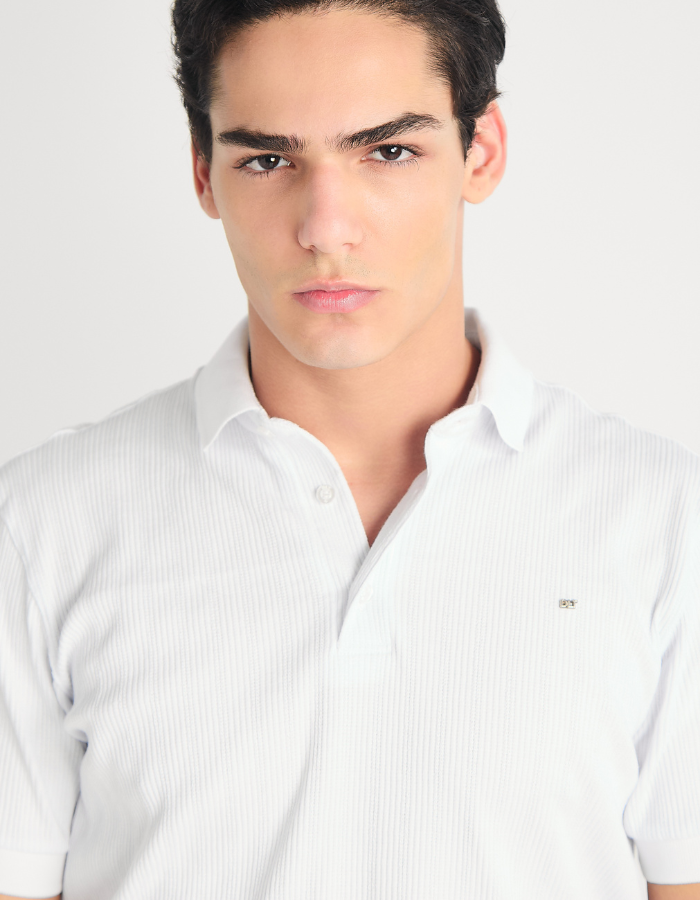 POLO MANGA CURTA TEXTURIZADA DECORATO