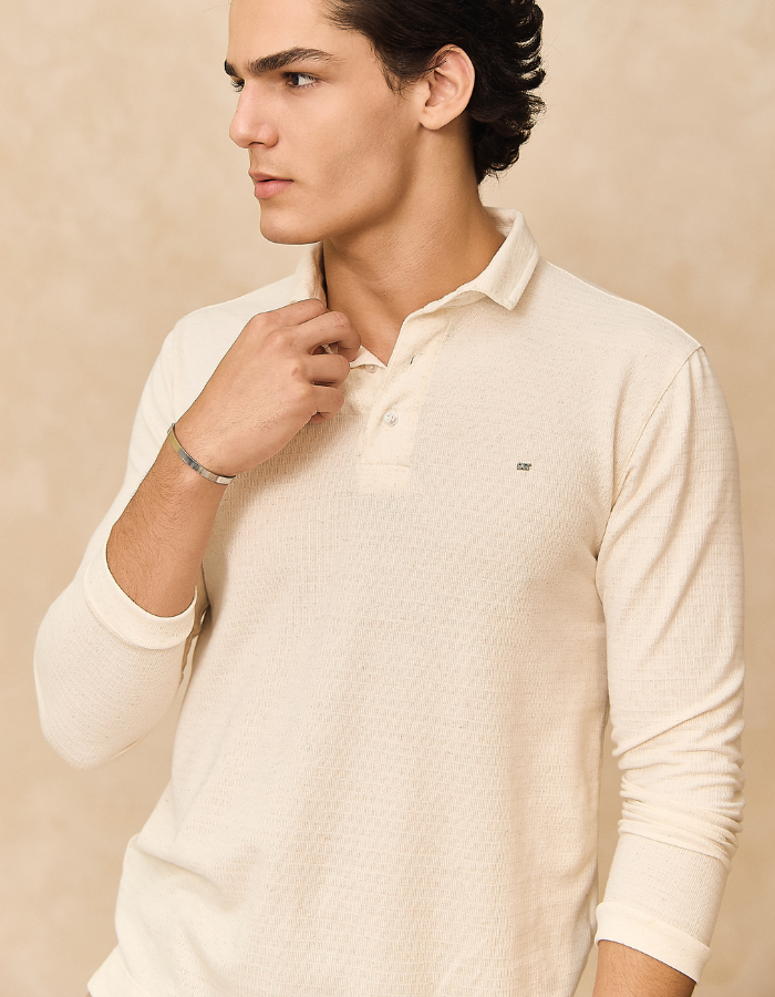 POLO MANGA LONGA TEXTURIZADA GALES