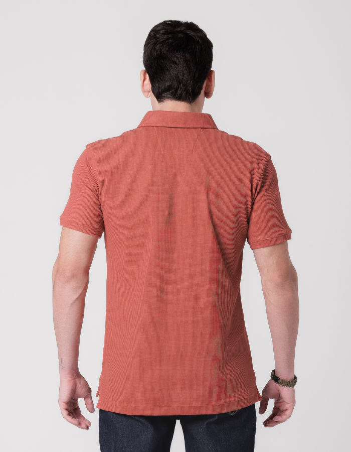 POLO MANGA CURTA TEXTURIZADA