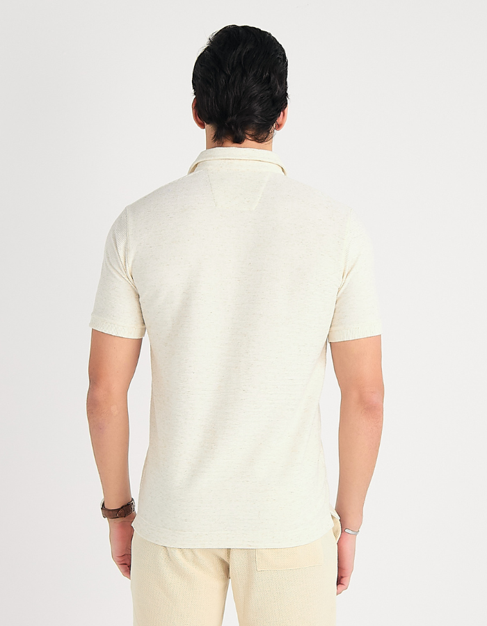 POLO MANGA CURTA TEXTURIZADA BONE