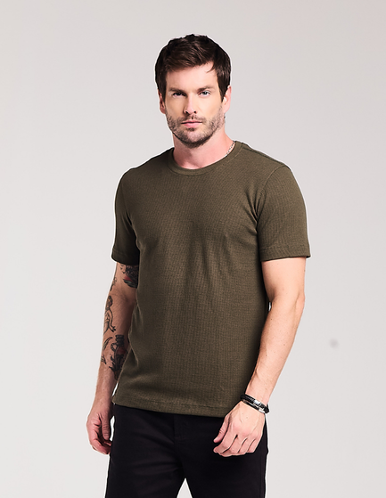 CAMISETA MANGA CURTA TEXTURIZADO