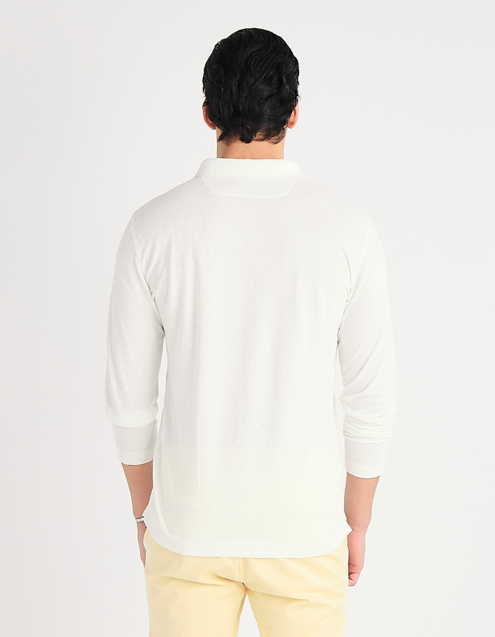 POLO MANGA LONGA TEXTURIZADA COMPASS