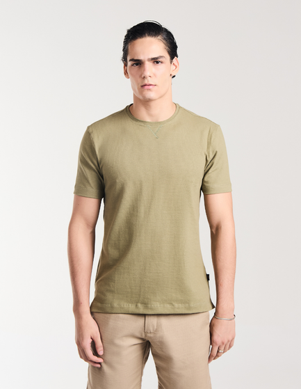 CAMISETA MANGA CURTA TEXTURIZADA WAFFLE