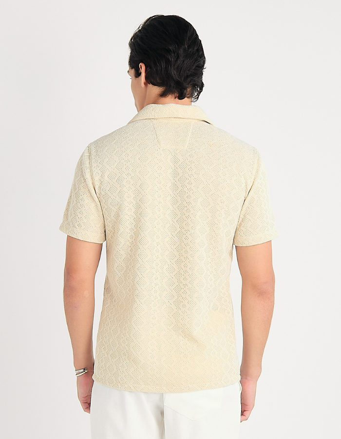 CAMISA MANGA CURTA TRICO JACQUARD