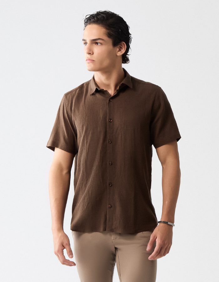 CAMISA MANGA CURTA BORDADO GAZE