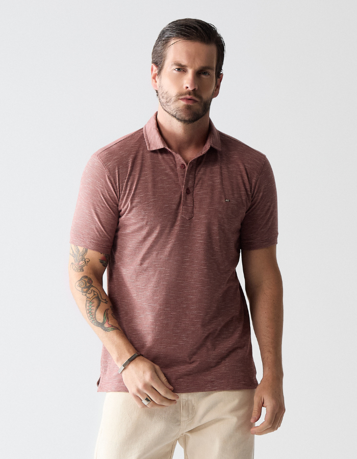 POLO MANGA CURTA LISTRADA DIRT