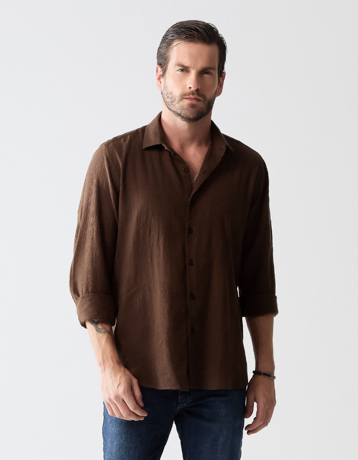 CAMISA MANGA LONGA BORDADO GAZE