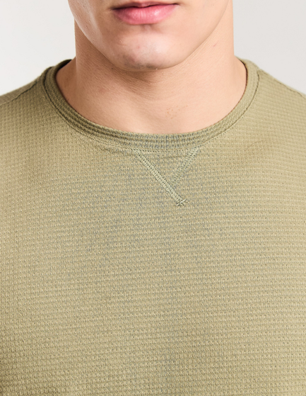 CAMISETA MANGA CURTA TEXTURIZADA WAFFLE
