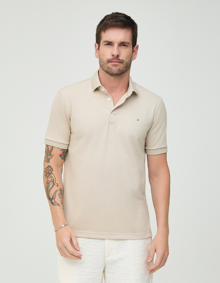 POLO MANGA CURTA TEXTURIZADA TAPE