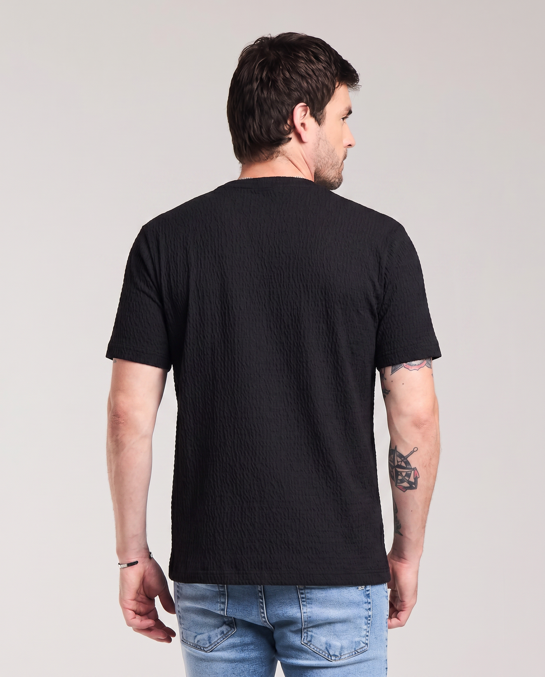 CAMISETA MANGA CURTA TEXTURIZADA AZURE