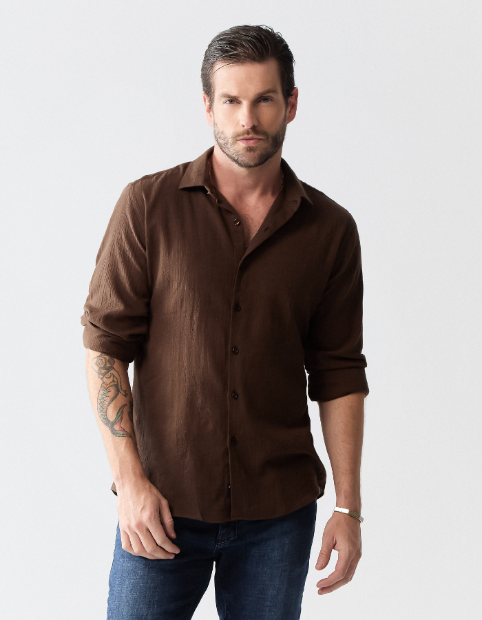 CAMISA MANGA LONGA BORDADO GAZE