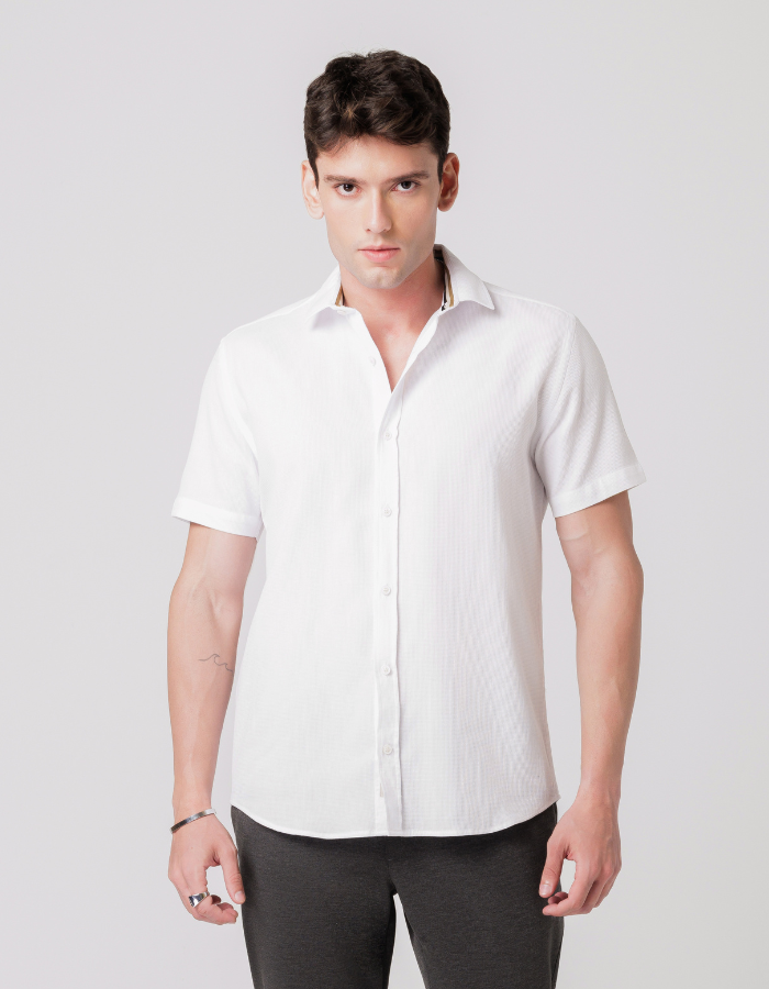 CAMISA MANGA CURTA TEXTURIZADA DONATO