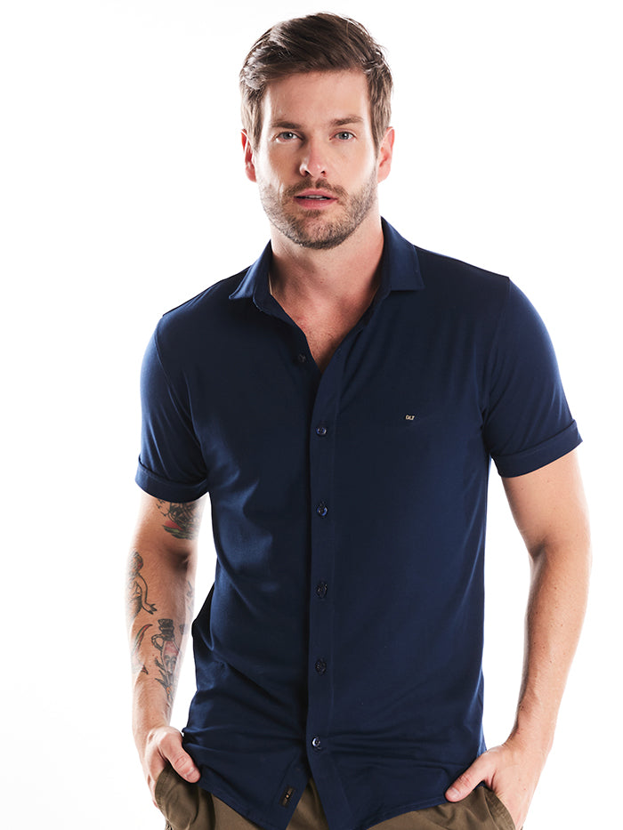 CAMISARIA CLASSICA MALHA LISA VISCOSLIM