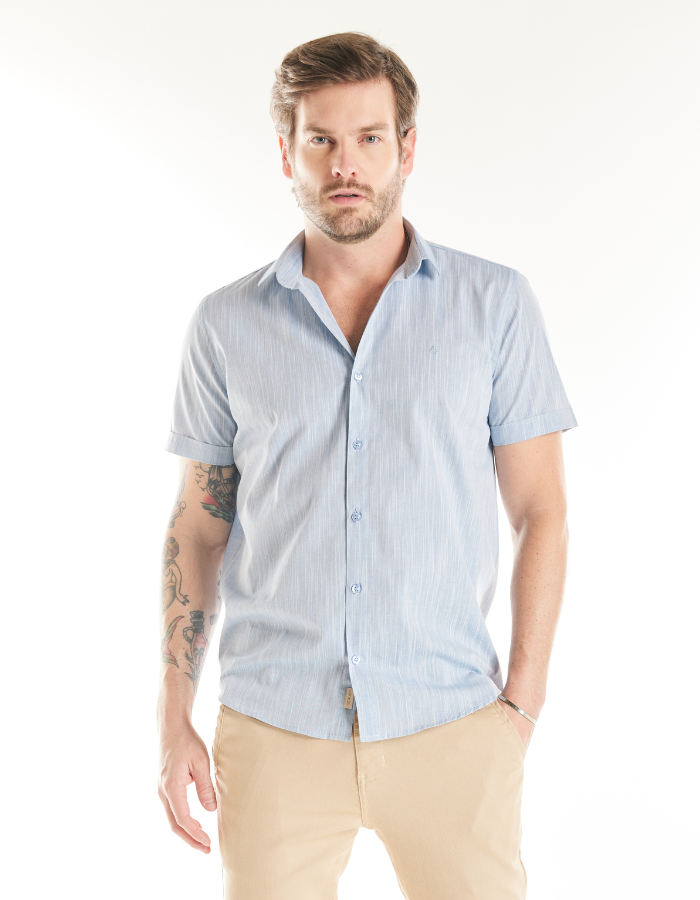 CAMISA DIF M/C COM BORDADO