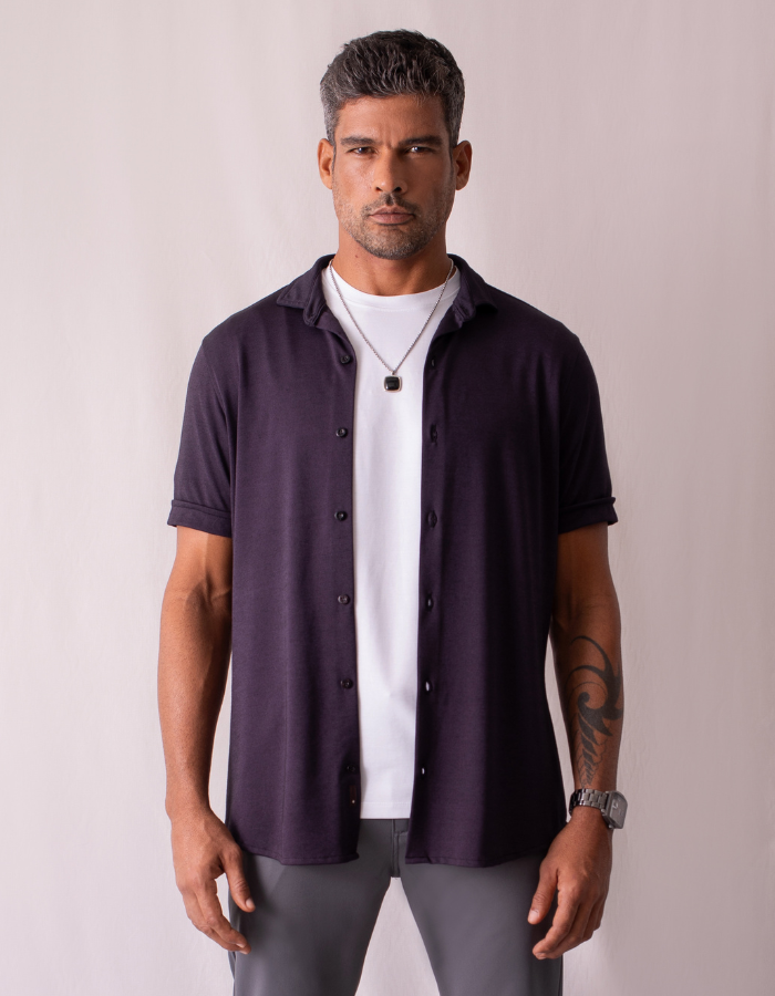 CAMISA MANGA CURTA DE MALHA OLIMPO GOLD