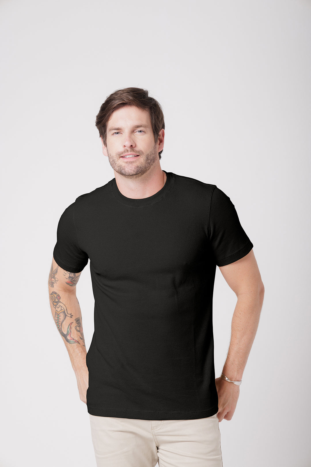 CAMISETA MANGA CURTA TEXTURIZADO
