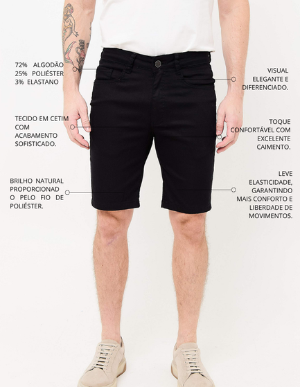 BERMUDA BASIC SARJA BLACK