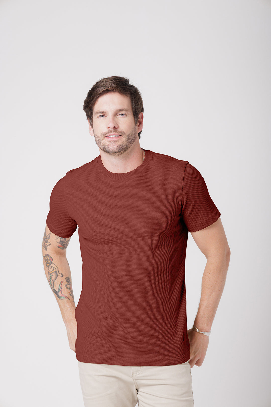 CAMISETA MANGA CURTA TEXTURIZADO