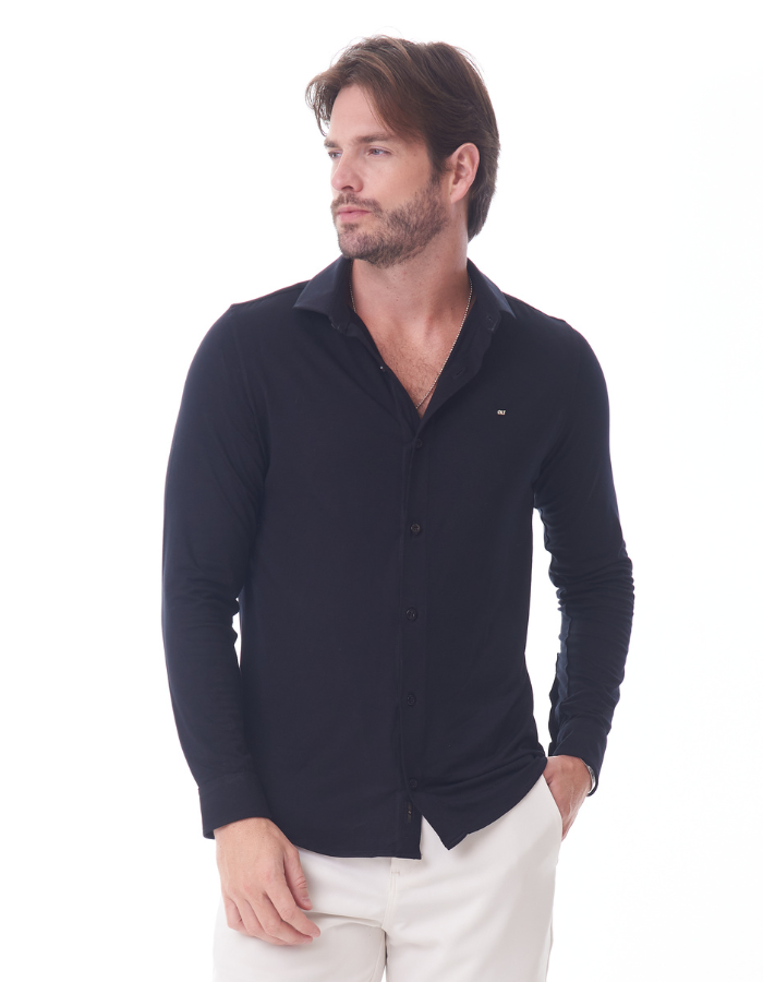 CAMISA M/L CLASSICA MALHA VISCOSLIM