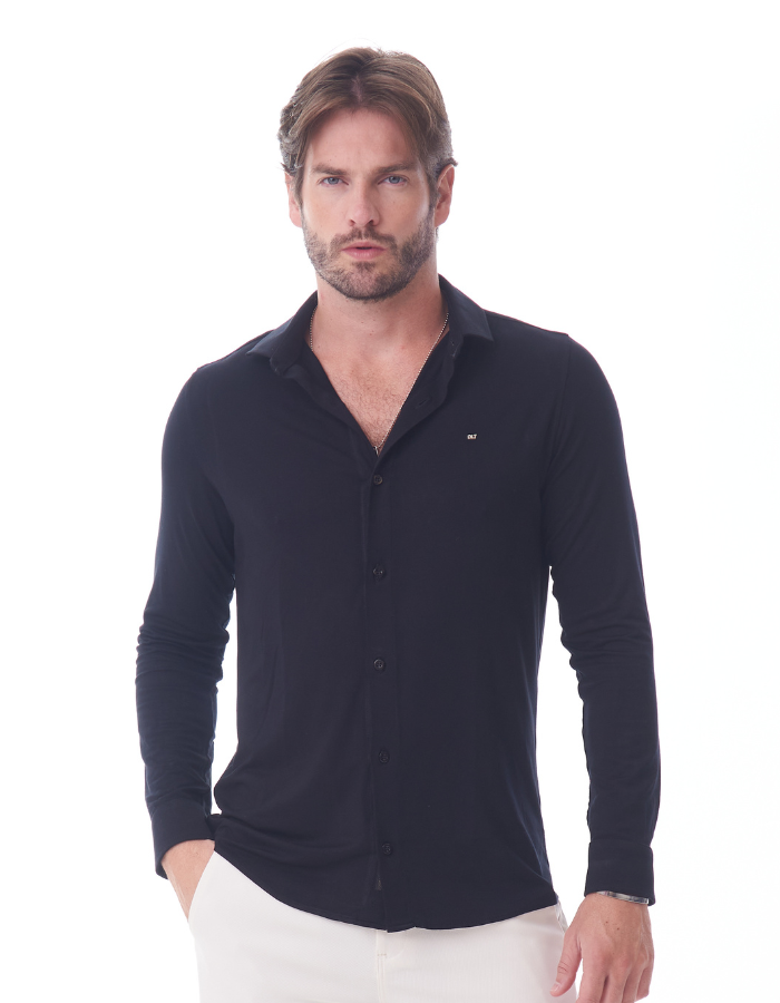 CAMISA M/L CLASSICA MALHA VISCOSLIM