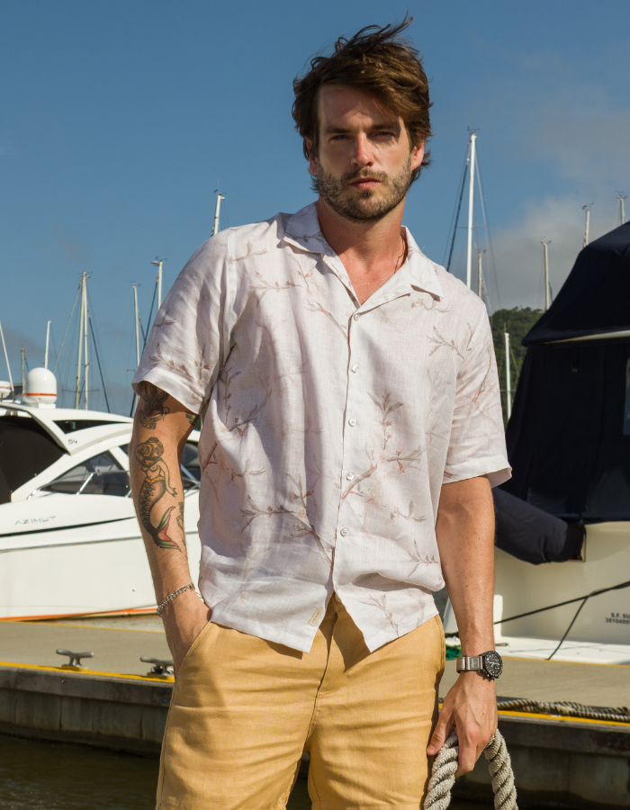 CAMISA DIF M/C HAWAI FLOWER