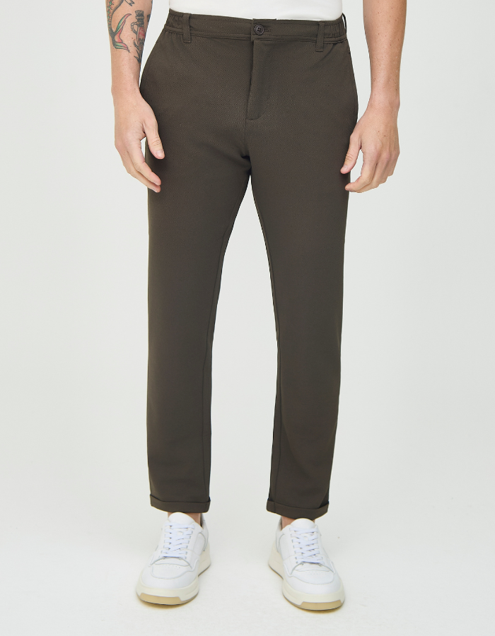 CALÇA DE MALHA ALFAIATARIA CÓS ELASTICO