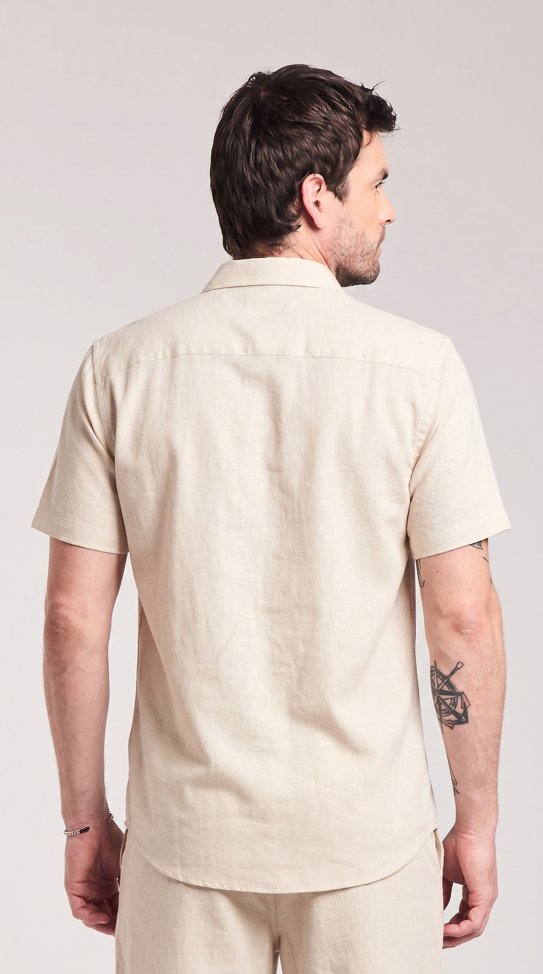 CAMISA MANGA CURTA LISA LINEN ELEGANCE I