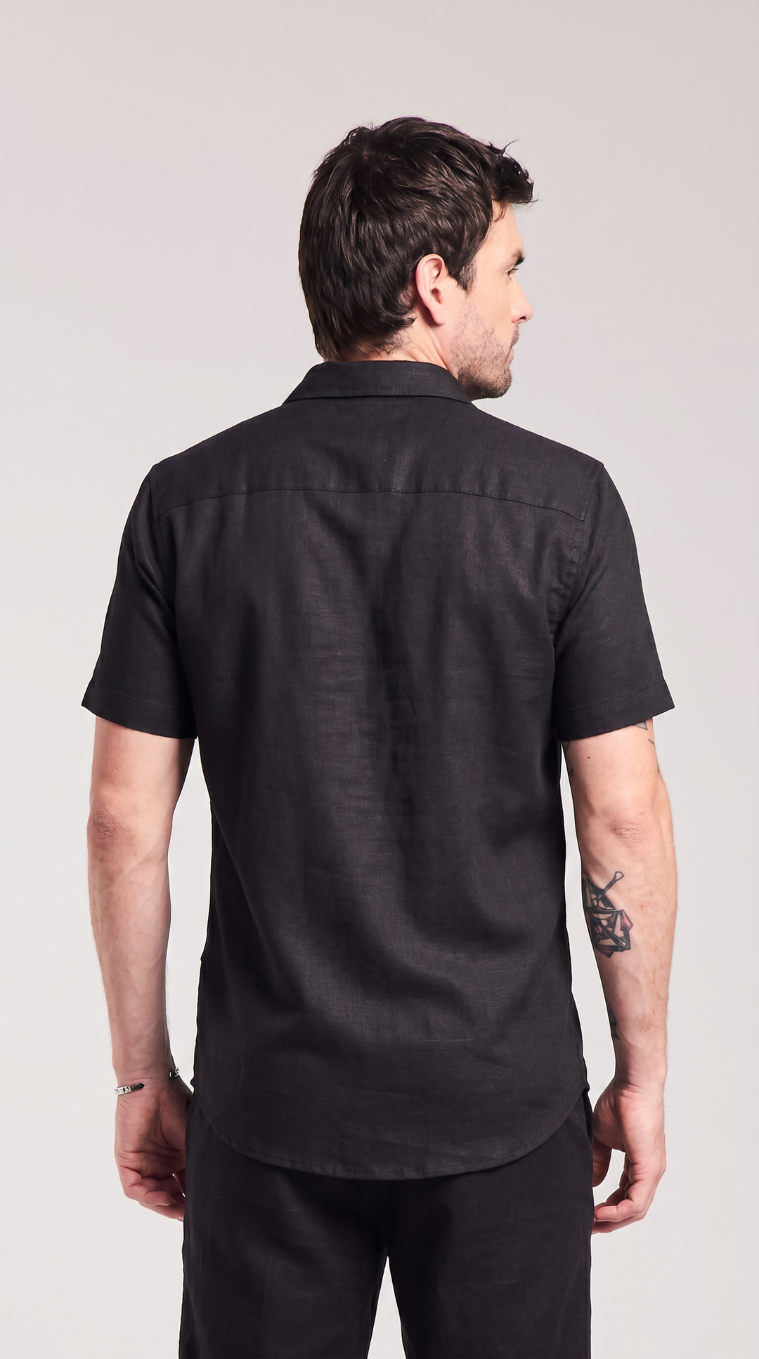 CAMISA MANGA CURTA LISA LINEN ELEGANCE I