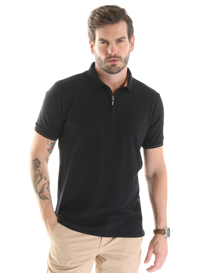 POLO DIFERENCIADA COTTON COM ZIPER